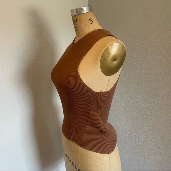 Sophie Rue- NWT Size M Brown Ribbed Tank - Picture 2 of 5